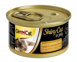 Gimpet ShinyCat лакомство для котов с тунцом, креветка, мальт 70г