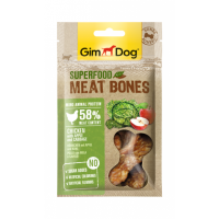GimDog Superfood Meat Bones, мясные косточки для собак с курицей, яблоком и капустой 70г