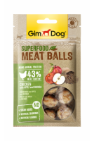 GimDog Superfood Meat Balls, мясные шарики для собак с курицей, яблоком и киноа 70г