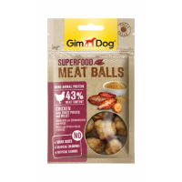 GimDog Superfood Meat Balls, мясные шарики для собак с курицей, сладким картофелем и просом 70г