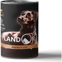 Landor полноценный влажный корм для всех пород собак, индейка и утка, 0,4кг