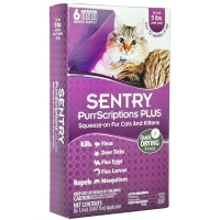 Sentry PurrScriptions капли от блох клещей для кошек больше 2.2кг (6 шт) 