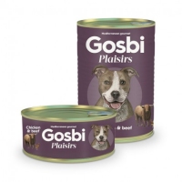 Gosbi Plaisirs Dog Adult, вологий корм для собак, курка та яловичина, 185g
