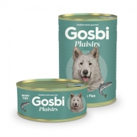 Gosbi Plaisirs Dog Adult, вологий корм для собак, біла риба, 185g