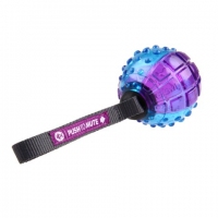 BronzeDog Іграшка для собак М'яч із ручкою GiGwi Push To Mute зі звуком, який відкл., purple/blue