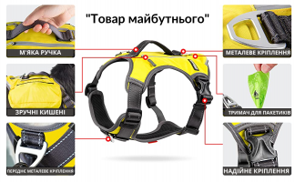 Fida Шлея-поводок защитный LEAD-SAFE HARNESS, (желтый L)
