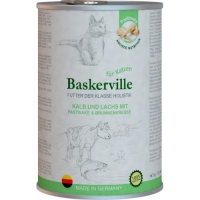 Baskerville консерва для котів телятина, лосось з пастернаком та кресс-салатом, 400г