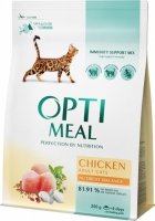 OptiMeal сухий корм для котів з куркою 200г