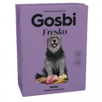 Gosbi Fresko Dog Senior, повнораційний вологий корм для літніх собак, індичка, овочі лосось, 375g