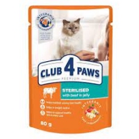 Клуб4Лапы Sterilized Пауч для  кастрированих котів з яловичиною 80г(1шт) 
