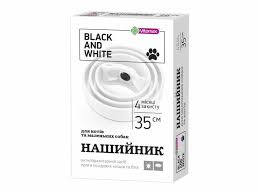 Vitomax нашийник Black&White від бліх та кліщів для котів та крейда собак білий 35см