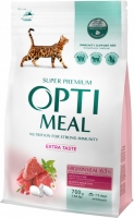 OptiMeal сухой корм для котов  со вкусом  телятины 700г