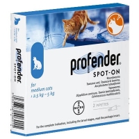 Bayer Profender Spot-on антигельминтный препарат для котов от 2,5кг до 5кг (1шт)