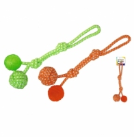  Croci Blasting Toys іграшка для собак Вривний дабл куля на вузловій мотузці оранжевий 41см