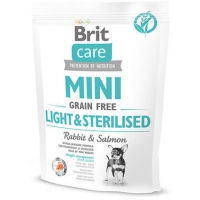 Brit Care Mini GF Light & Sterilized with Rabbit & Salmon для дорослих собак мініатюрних порід 0,4kg