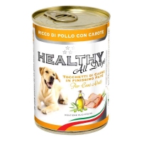 Healthy All days, влажный корм для собак, паштет с кусочками, с курицей и морковью, 400г