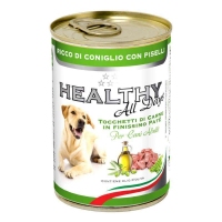 Healthy All days, влажный корм для собак, паштет с кусочками, с кроликом и горохом, 400г