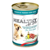 Healthy All days, влажный корм для собак, паштет с кусочками, с тунцом и рисом, 400г