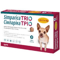 Zoetis Simparica Trio таблетки від бліх, кліщів та глистів для собак 1.25-2.5кг 3шт (1 шт)