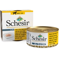  Schesir Chicken Ham консерви для собак, вологий корм філе курки з шинкою  у желе, 150г