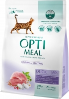 OptiMeal сухой корм для котов со вкусом уткой 200г