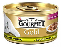 Gourmet Gold двойное удовольствие с кроликом и печенью 85г