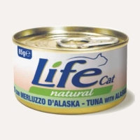 LifeCat Natural Консервований корм для котів з тунцем, тріскою та мінтаєм 85гр