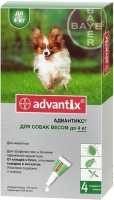 Advantix для собак весом до 4х кг 4шт