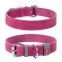 Collar WAUDOG Clasic нашийникдля собак зі шкіри та бавовни M ( ш - 20мм, дл - 30-39мм)рожевий