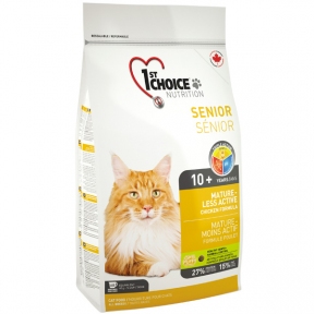 1st Choice Senior Mature Less Aktiv супер преміум корм для літніх чи малоактивних котів 2,72 kg