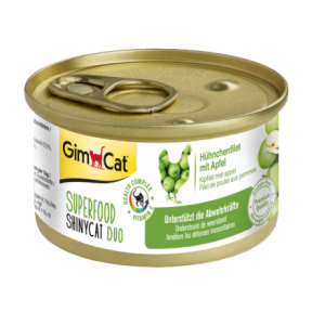 GimCat ShinyCat Superfood лакомство для кошек с курицей и яблоко 70г