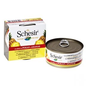  Schesir Chicken Pineapple консерви для собак, вологий корм філе курки з ананасом у желе, 150г