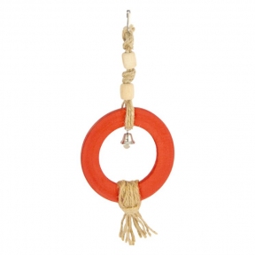  Лорі кільце дерев'яне на мотузці з дзвінком