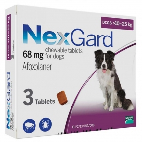 NexGard таблетка від бліх та кліщів д/собак 10-25кг, 3шт( 1 шт)