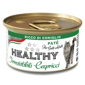 Healthy Irr Cap, вологий корм для вибагливих котів, паштет із кроликом, 85г