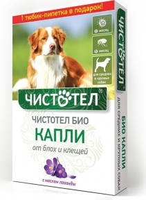 Чистотіл Біо краплі від бліх та кліщів з олією лаванди для середніх та великих собак (1шт)