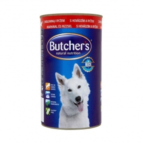 Butcher's with Beef&Rice Консервований корм для собак яловичина та рис 1200g