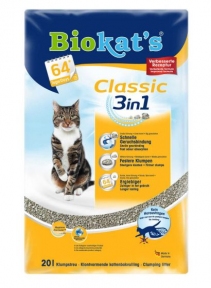 Biokat's Classic 3in1 Classic наповнювач, що комкується, для котячого туалету 20L
