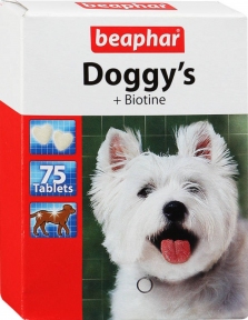 Beaphar Doggy's вітаміни з біотин для собак 75шт