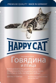Happy Cat Павук Яловичина та птиця в соусі 100гр