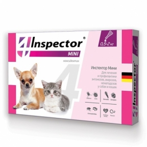  Inspector MINI краплі від 14 зовнішніх та внутрішніх паразитів для собак та кішок 0.5-2kg