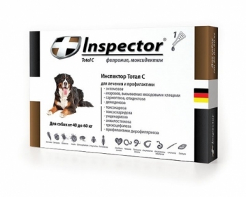 Inspector краплі від 14 зовнішніх та внутрішніх паразитів для собак 40-60кг
