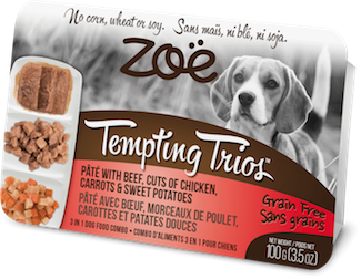ZOE Tempting Trios д/собак яловичина-курка 100г