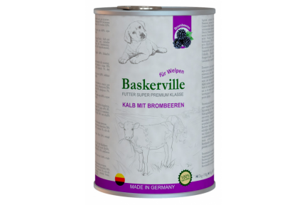 Baskerville консерва для цуценят, телятина з ожиною 400г