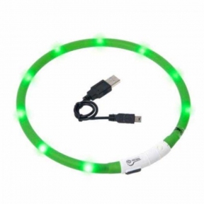 Croci Нашийник LED/USB 70 cm, що світиться, силікон, зелений