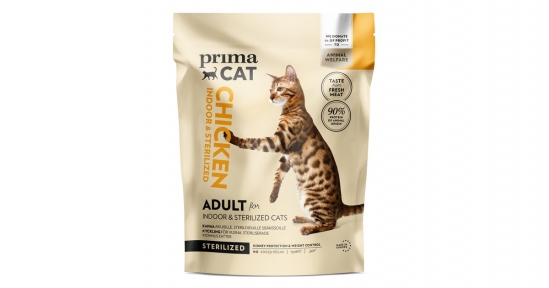 PrimaCat Indor & Sterilized Adult Корм для дорослих кішок з куркою 1.4kg