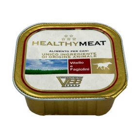 Healthy Meat, монопротеїновий вологий корм для собак, паштет з телятиною та квасолею, 150г