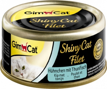 Gimpet ShinyCat ласощі для котів з куркою та тунець, 70г