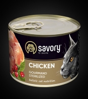 Savory Cat Gourmand sterilized, курица, 200г