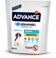 Advance Dog Puppy Sensitive для щенков всех пород с чувствительным пищеварением 800 г